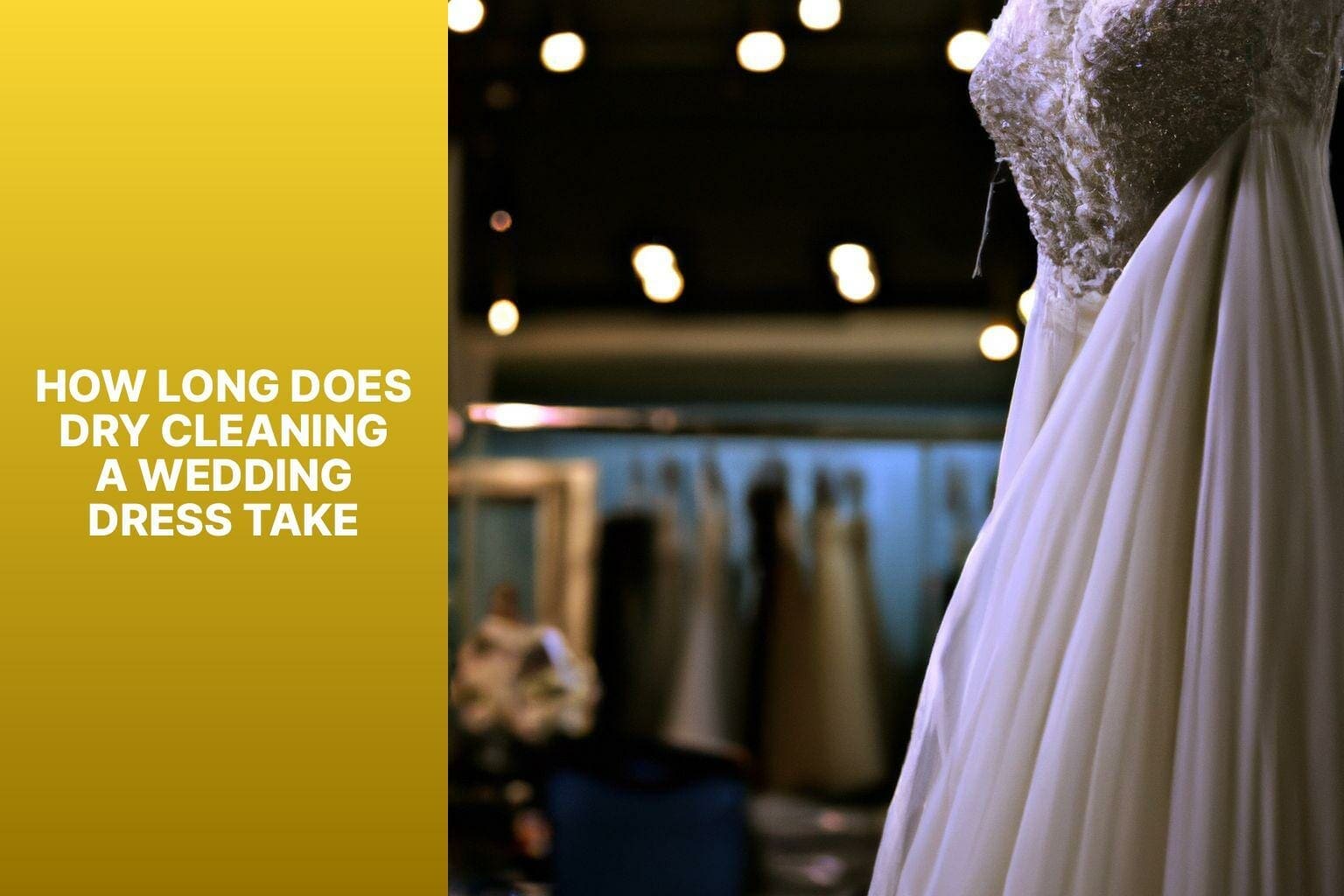 Dry cleaning, wedding dress, take.