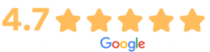 4.7 out of 5 stars rating, based on 3000 Google reviews.