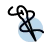 A blue circle with a black musical note and a vertical line crossing diagonally through it.